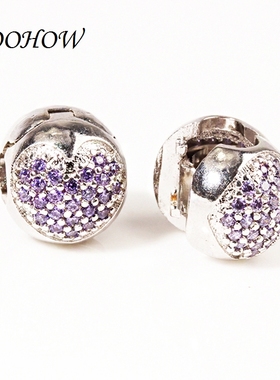 diy铜镀白金锆石钻定位夹手链