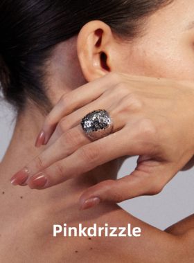 灿若星辰肌理简约百搭圆形戒指