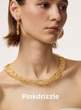 pinkdrizzle蔓生繁花复古编织项链小众设计感简约复古优雅时尚