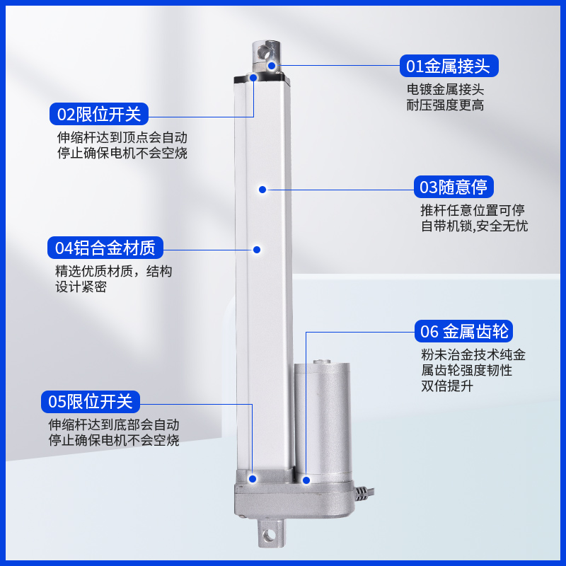 推大力200KG电动推杆伸缩杆12v24V36v48v大推力电缸升降杆220v - 图0