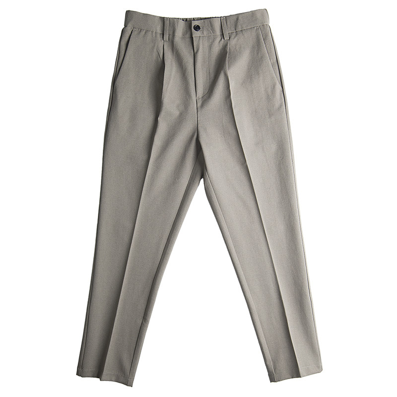 男士裤坠感商务休闲小男直筒九分裤 简质原创男装休闲裤