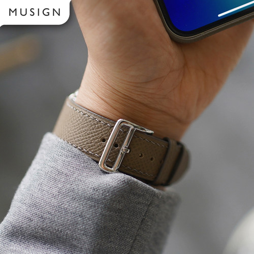 纯手工阿慕良品S745/44mm快拆连接器AppleWatch手掌纹真皮手表带 - 图2
