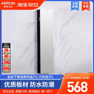 箭牌全身镜柜穿衣镜浴室侧边柜储物镜柜实木壁挂式置物收纳浴室柜