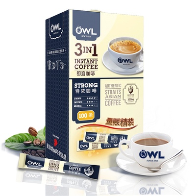 【赠双饮杯】猫头鹰咖啡100条礼盒装