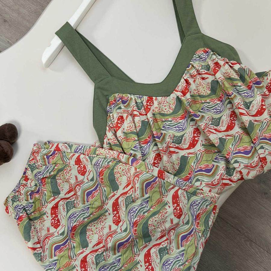 新款300斤加大码女装无袖印花背心短裤睡衣胖mm可外穿宽松家居服,淘宝优惠券,粉丝福利购,淘宝优惠卷