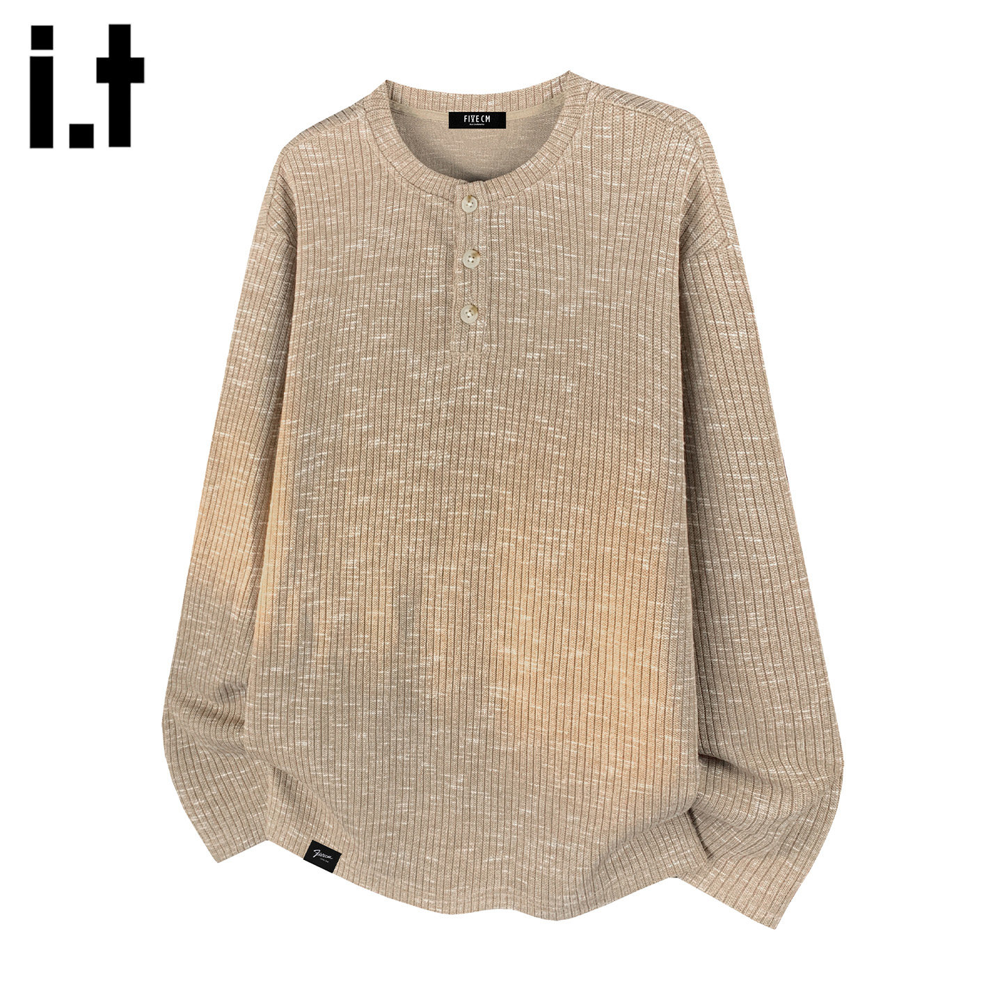 it :5cm/FIVECM美式复古亨利领长袖T恤男女春季新款宽松休闲打底,淘宝优惠券,粉丝福利购,淘宝优惠卷