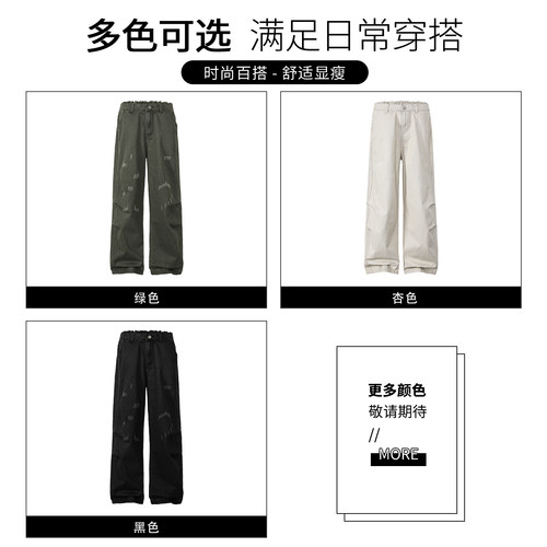 it FIVECM工装裤男士2026秋季新款潮牌宽松美式直筒阔腿休闲裤子 - 图3
