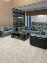 2023 Willful Light Lavish Frosted Real Leather Sofa Combined Living-room Pinley High-end Furniture Large Flat Floor Villa Design