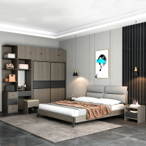 Bed Wardrobe Combination Suit Home Modern Minima Main Bed Wardrobe Dresser Bed Head Cabinet Bedroom suite of furniture