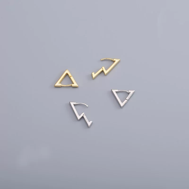 Triangle, geometric earrings, silver 925 sample, 2023 collection