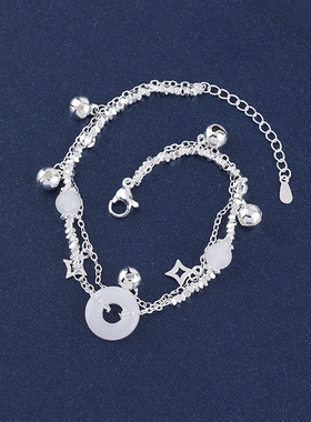 平安扣铃铛双层手链温柔复古小众