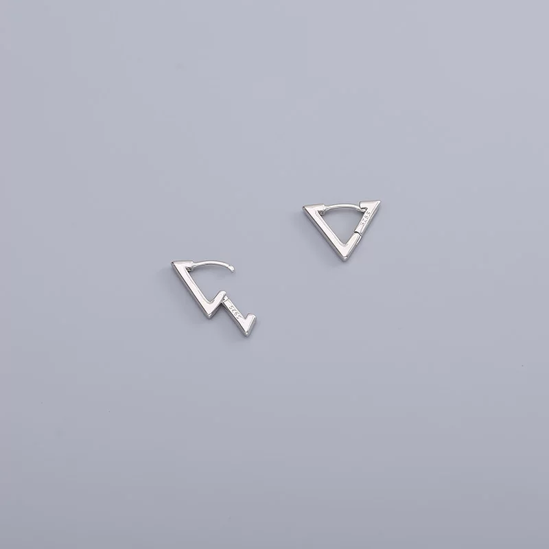 Triangle, geometric earrings, silver 925 sample, 2023 collection