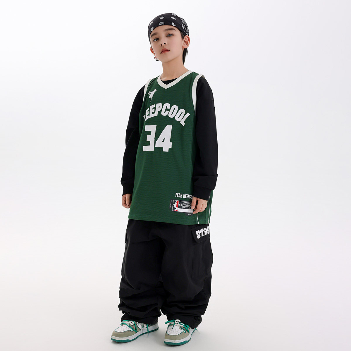 嘻哈儿童街舞潮服套装男女童复古球衣裤子少儿hiphop童装表演出服,淘宝优惠券,粉丝福利购,淘宝优惠卷