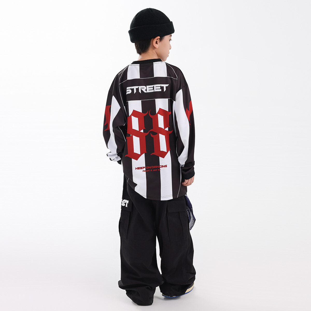 儿童街舞潮服套装男童条纹球衣少儿hiphop童装嘻哈潮牌街舞演出服,淘宝优惠券,粉丝福利购,淘宝优惠卷