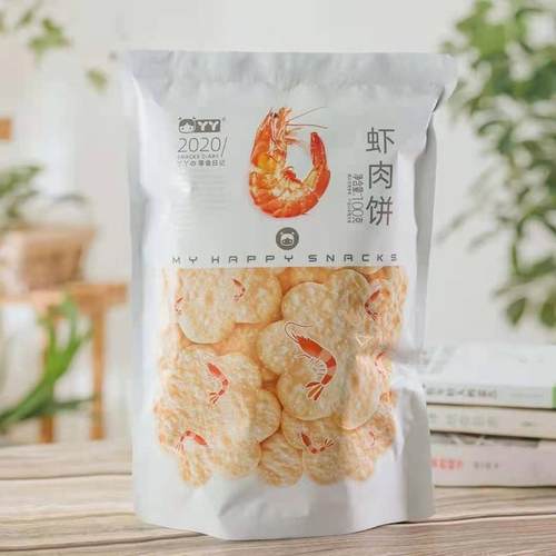 丫丫虾肉饼100g袋装雪米饼非油炸小吃零食独立包装膨化食品实惠 - 图1