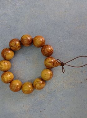 柚木抛光鬼脸未镶嵌民族风黄金木