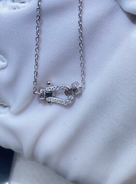S925银D色莫桑钻项链女款百搭