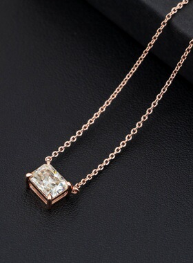 S925银D色VVS莫桑钻2克拉项链