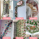 Simulated rose vine wall hanging twining fake flowers living room decoration