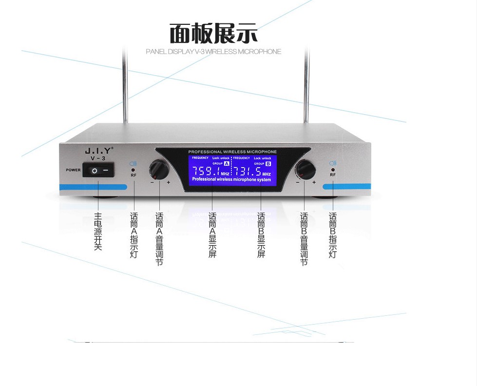 专业无线话筒一拖二音响接收器麦克风音响家用电视K歌户外音响会 - 图1