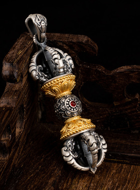 藏式复古做旧金刚杵吊坠