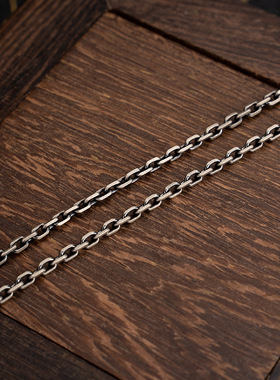 【藏玺物与悟/缘】925银白拉姆金刚杵项链民族风复古做旧百搭银链