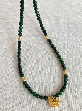 绿玉石夏天锁骨项链显白