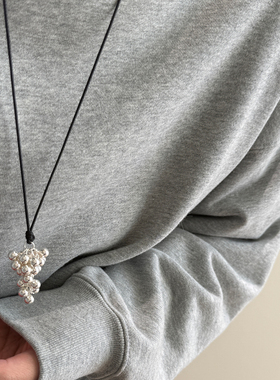 大米饰品】法式复古高级感黑绳葡萄串项链轻奢小众设计感毛衣链女