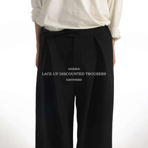 【刘轩丞同款】Unvesno(UN)老钱立体剪裁中腰休闲裤宽松西裤 - 图1