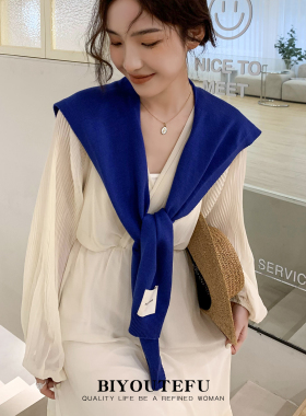 女士薄款针织两用披肩围巾