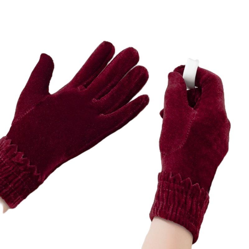 金丝绒保暖手套薄款防寒风耐冻骑行开车户外跳广场舞蹈女士秋冬季,淘宝优惠券,粉丝福利购,淘宝优惠卷