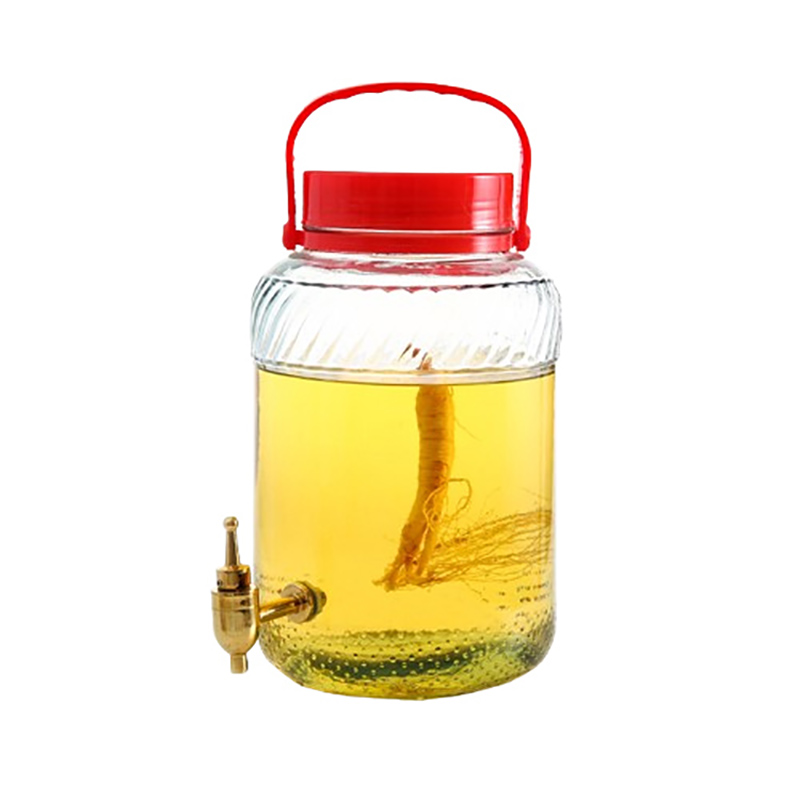 Bubble wine glass bottle sealed jar with faucet household enzyme
