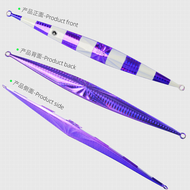 深海船钓速沉慢摇金枪章红带鱼夜光镭射铁板饵路亚仿生饵大铁板饵-图1