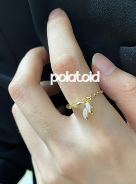 小众设计天然珍珠女戒指ins新品