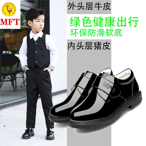 Boy Boy Black Student Leather 2024 Middle Boy Little Boy White Spring и осенняя детская обувь