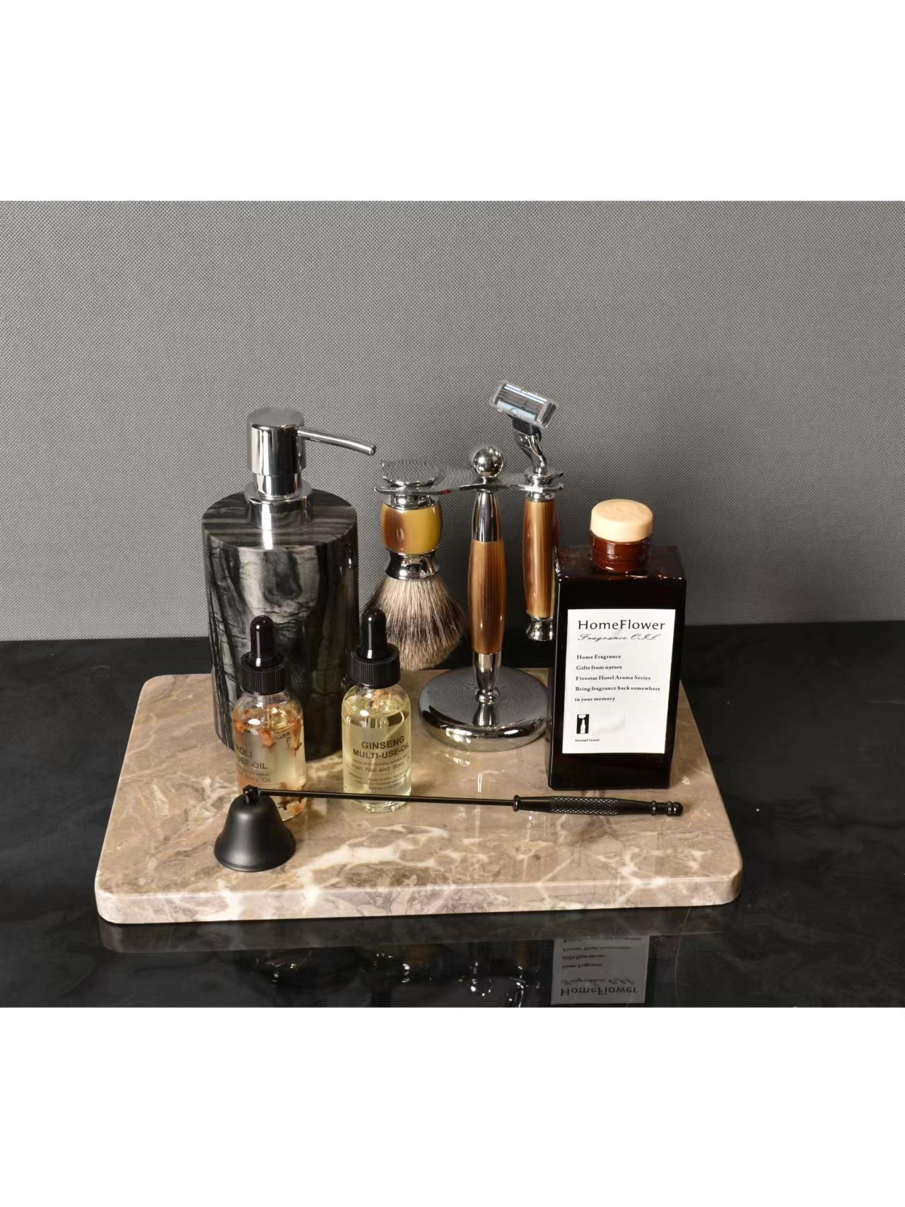 WU.物兮物 样板间卫生间咖色卫浴套组轻奢现代新中式洗手台面摆件,淘宝优惠券,粉丝福利购,淘宝优惠卷