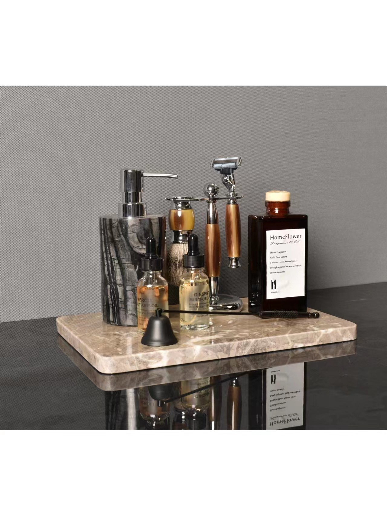 WU.物兮物 样板间卫生间咖色卫浴套组轻奢现代新中式洗手台面摆件,淘宝优惠券,粉丝福利购,淘宝优惠卷