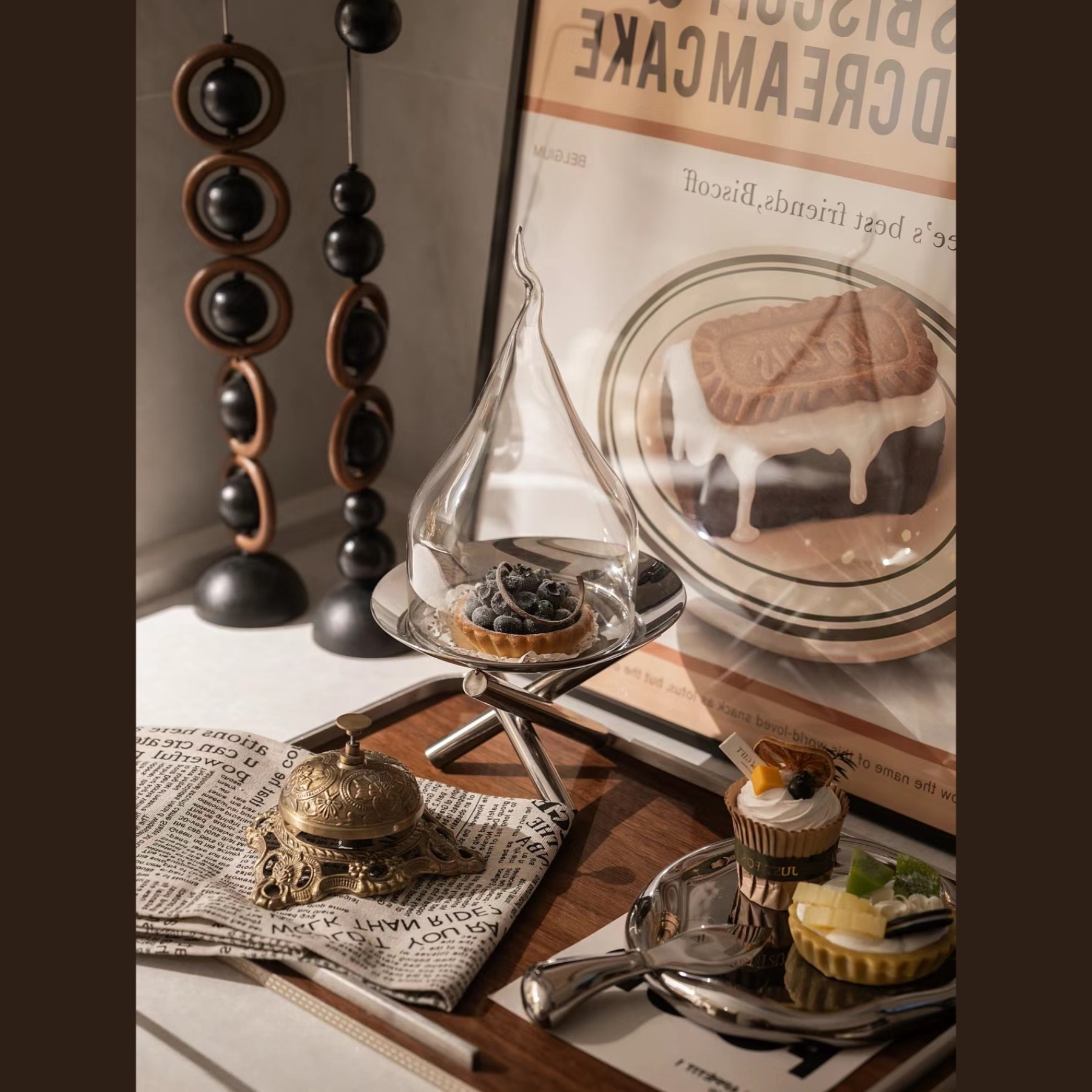 WU 物兮物 中古老钱风轻奢样板间厨房餐边柜中岛台烛台餐盘蛋糕盘,淘宝优惠券,粉丝福利购,淘宝优惠卷