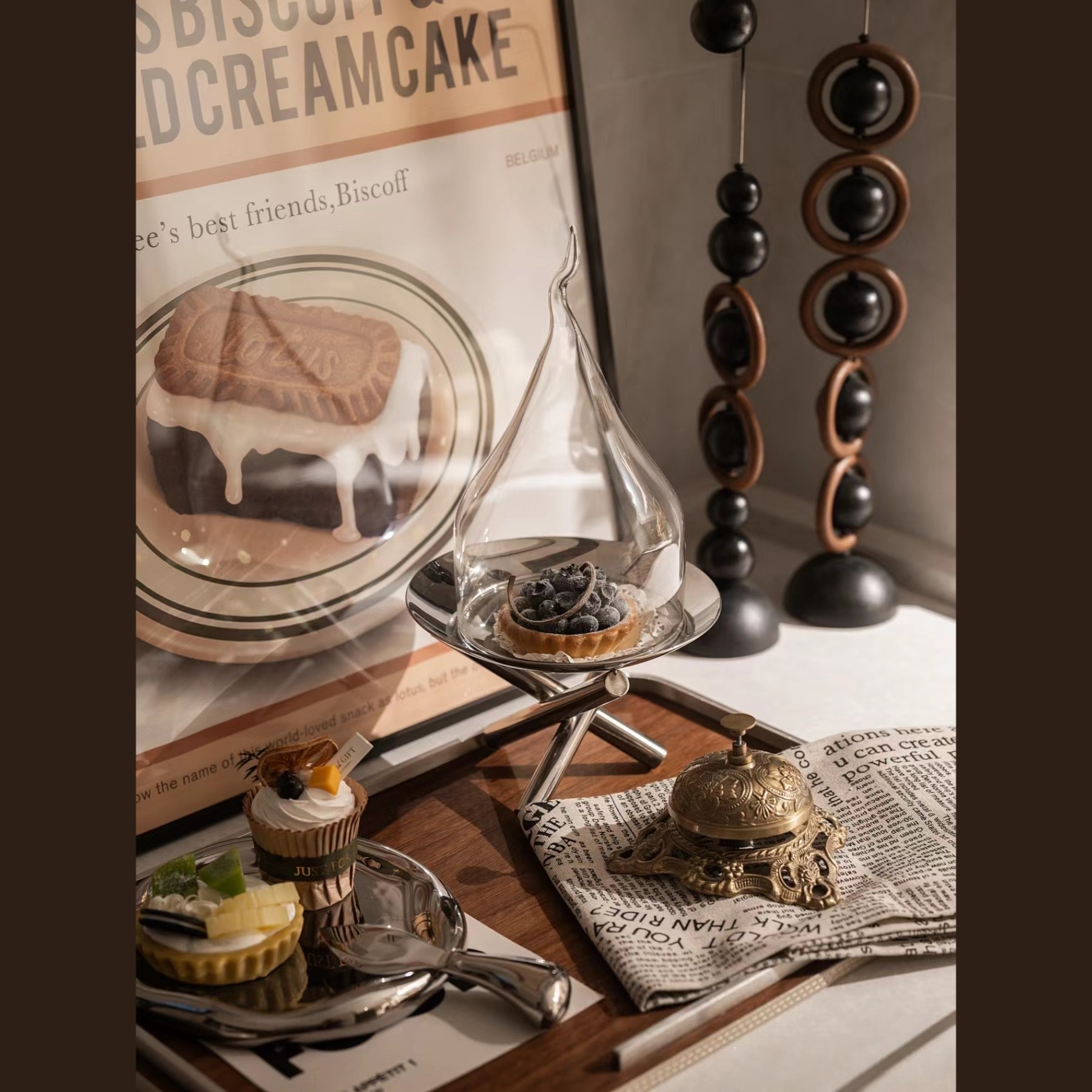 WU 物兮物 中古老钱风轻奢样板间厨房餐边柜中岛台烛台餐盘蛋糕盘,淘宝优惠券,粉丝福利购,淘宝优惠卷