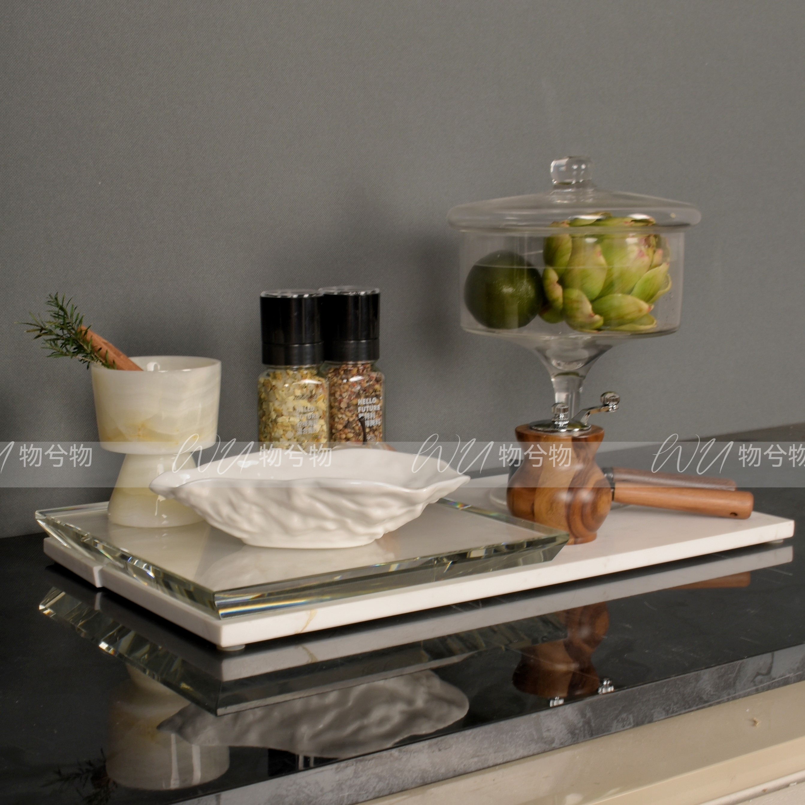 WU物兮物 现代样板间清新厨房台面调味托盘橄榄油下午茶饰品摆件,淘宝优惠券,粉丝福利购,淘宝优惠卷