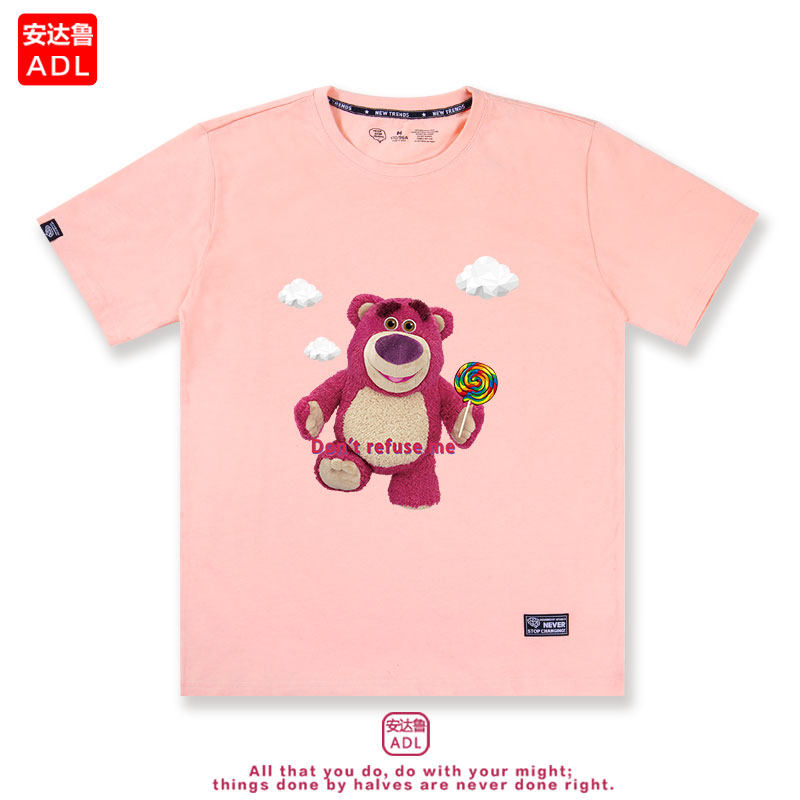 t恤欧美玩具总动员联名短袖草莓熊 安达鲁T恤