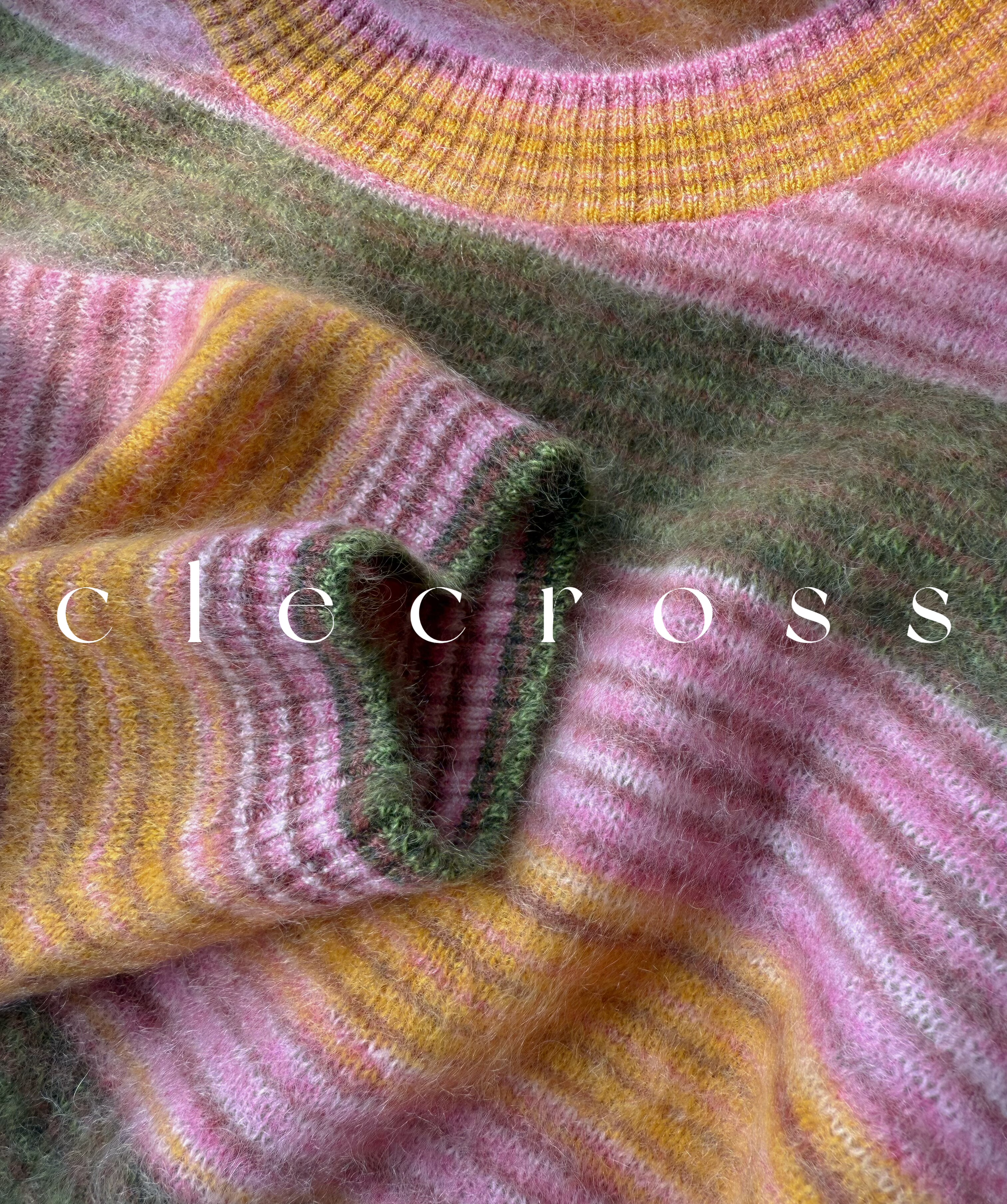 【彩虹糖】复古条条纹 柔软蓬松 100山羊绒 201g宽松圆领毛衣 D - 图0