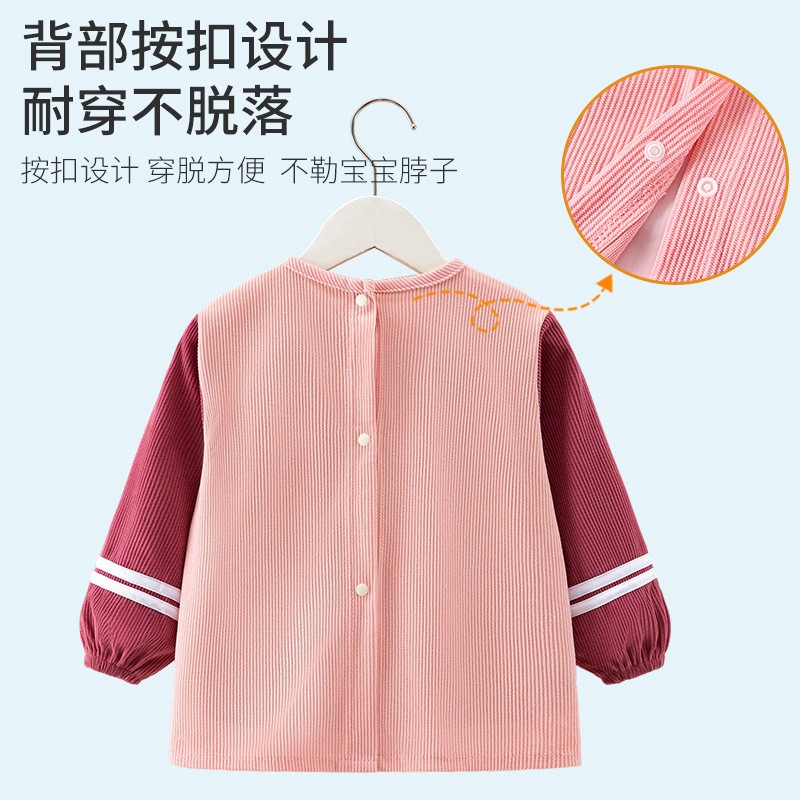 Smock, baby boy's eating bib, autumn and winter waterproof, anti-dirty, foreign-style outer wear protective clothing, children's apron, baby's reverse dressing