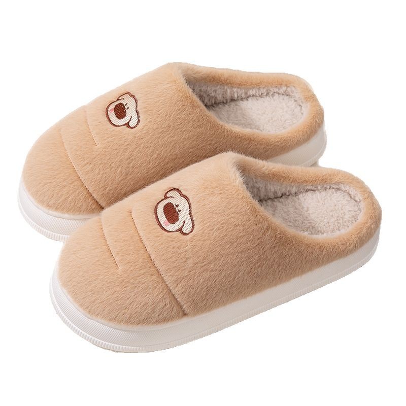 棉拖鞋秋冬季保暖女士居家用情侣厚底防滑男士舒适暖脚毛毛绒拖鞋 - 图3