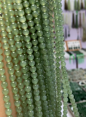 涵韵珠宝和田晴水湖水绿女款圆珠项链送证书生日礼物配饰