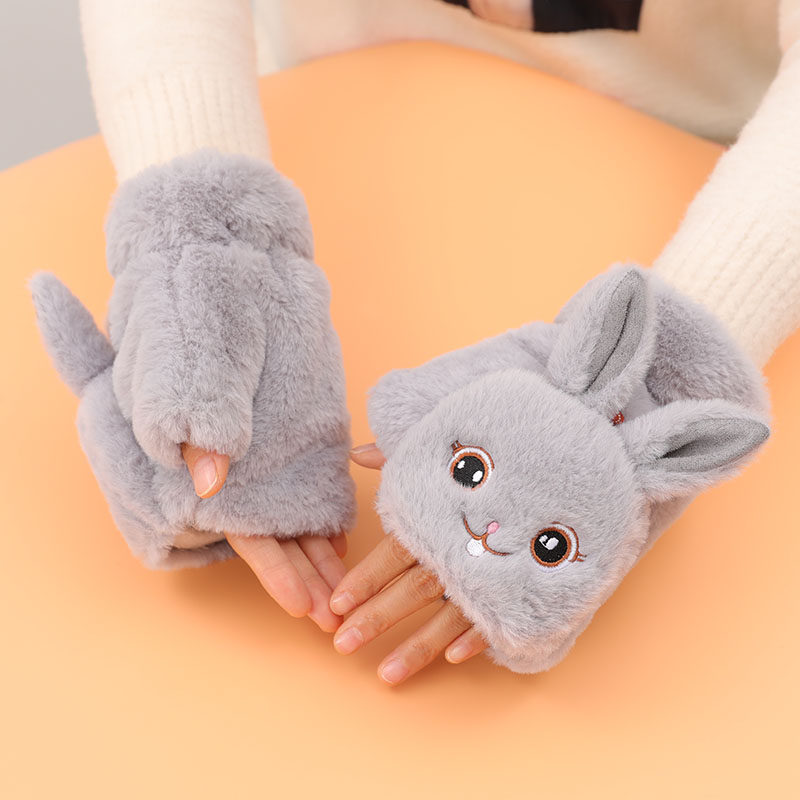 新秋冬翻盖露指半指手套韩可爱保暖加绒加厚男儿童百搭学生女写字,淘宝优惠券,粉丝福利购,淘宝优惠卷