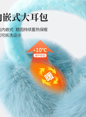 东北旅游白色毛绒耳罩保暖防冻