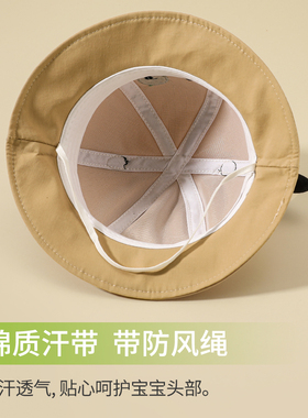 宝宝春夏薄款卡通遮阳渔夫帽