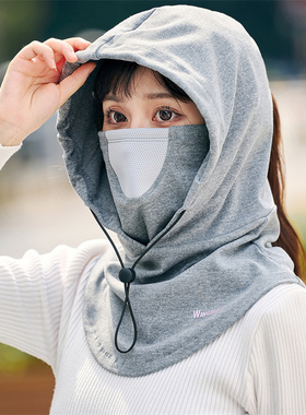 一体帽户外韩版女冬季套头帽