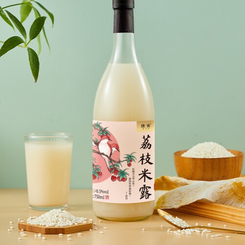 唐寅桃花坞米露0.5度750ml经典荔枝味米酒果酒酿糯米醪糟甜酒低度 - 图0